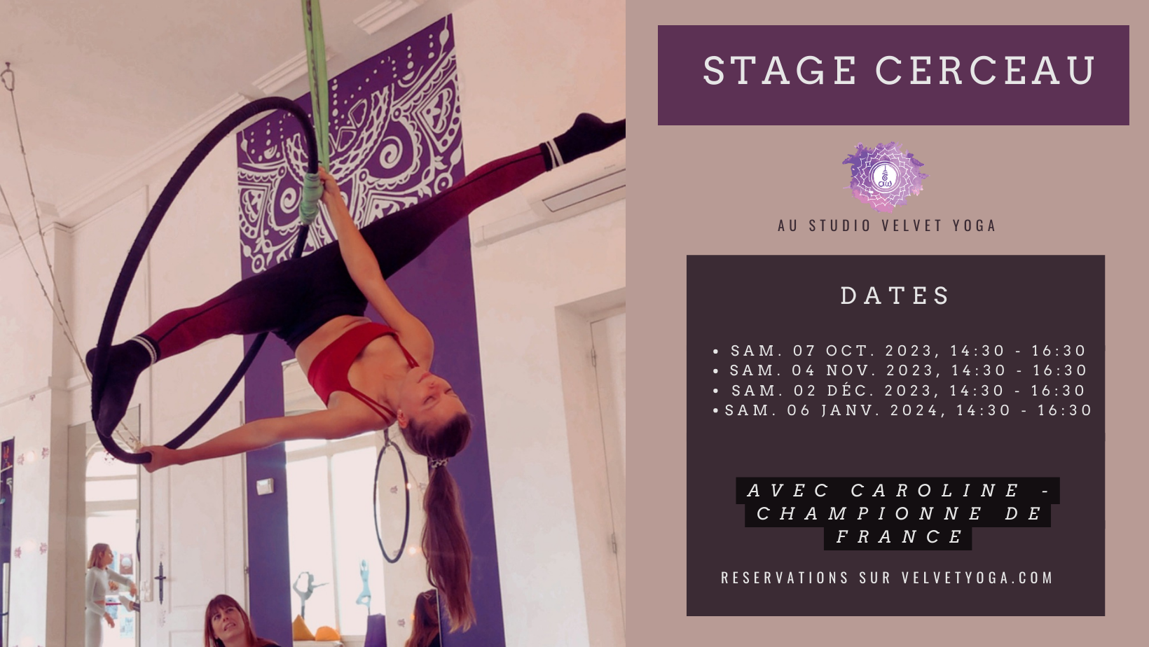 Cerceau aerien Metz Velvet Yoga studio